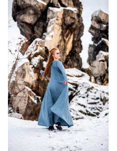 Robe en lin viking modèle Anna, bleu 2