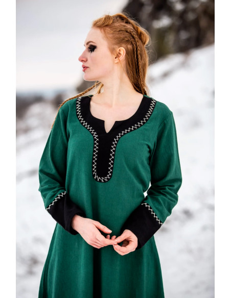 Robe longue Viking Freya, verte