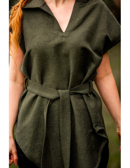 Tunique d'archer médiévale verte,...