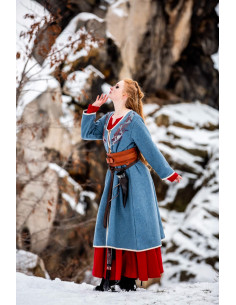 Manteau viking pour femme modèle Birka Skadi, bleu 2