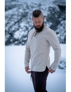 Chemise médiévale pour homme modèle Otto, naturel 2