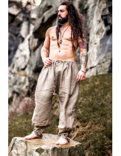 Pantalon Viking en lin Wodan, gris