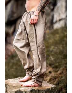 Pantalon Viking en lin Wodan, gris 2