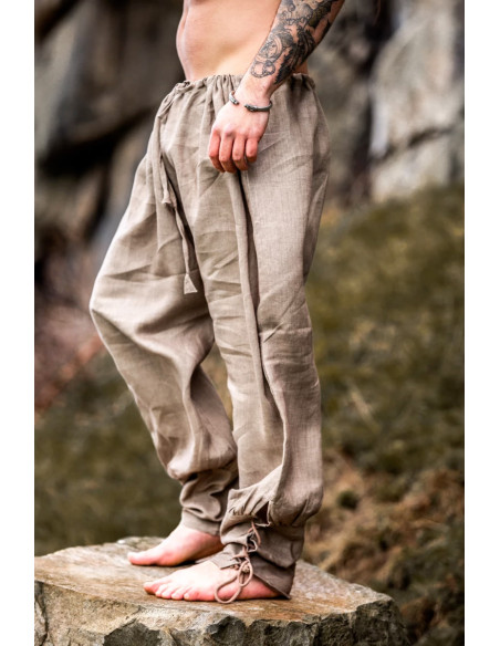 Pantalon Viking en lin Wodan, gris