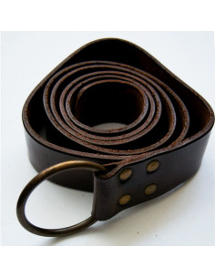 Ceinture en cuir avec anneau, marron foncé 2