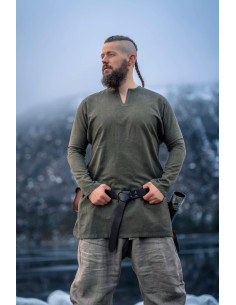 Tunique Viking en lin modèle Ragnar, coloris vert