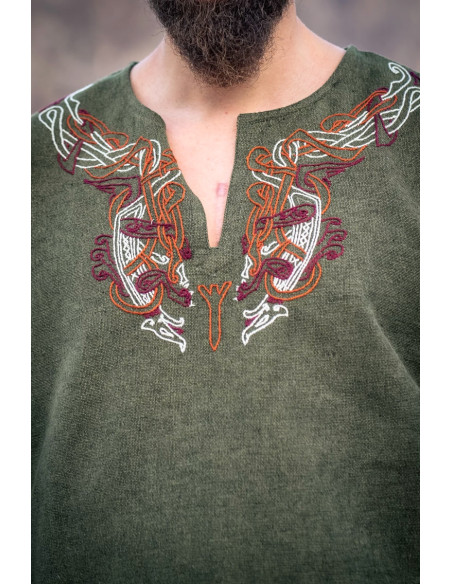 Tunique Snorri Viking avec broderie à...