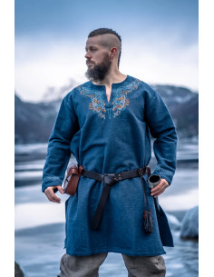Tunique Snorri Viking avec broderie à la main style...