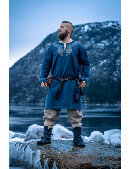 Tunique Snorri Viking avec broderie à...