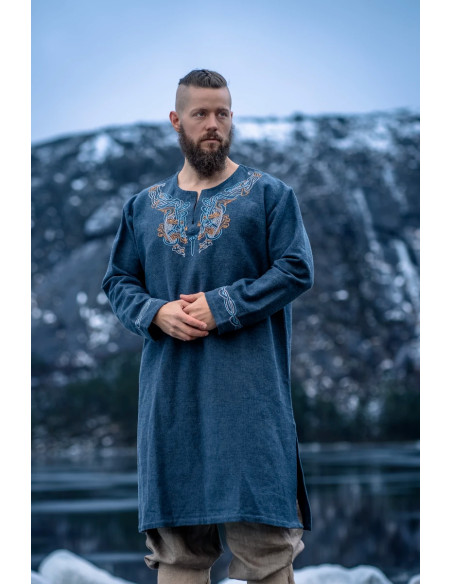 Tunique Snorri Viking avec broderie à...