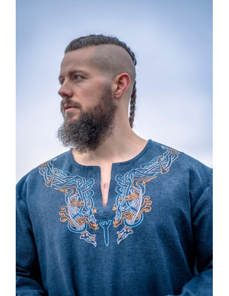 Tunique Snorri Viking avec broderie à...