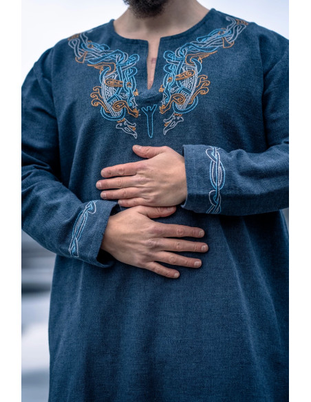 Tunique Snorri Viking avec broderie à...