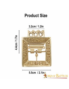 Boucle en laiton massif du XVème siècle (5,5 x 4,4 cm) 2