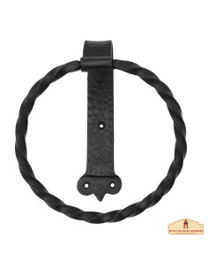Porte-serviettes rond médiéval rustique en fer forgé pour...