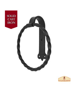 Porte-serviettes rond médiéval rustique en fer forgé pour... 2