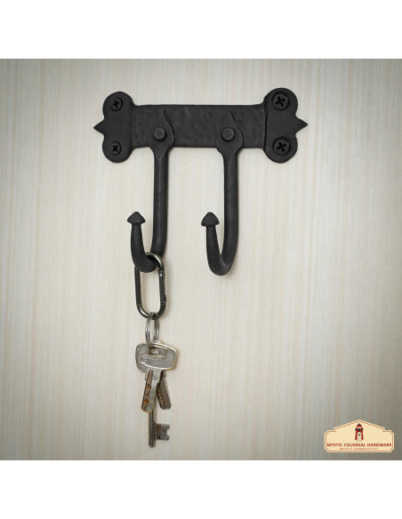 Support avec 2 crochets muraux en fer...