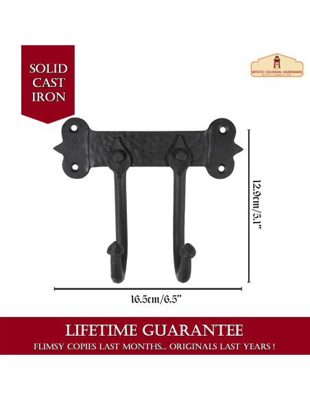 Support avec 2 crochets muraux en fer...