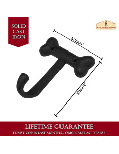 Lot de 2 supports muraux, type os, en fer forgé à suspendre 2