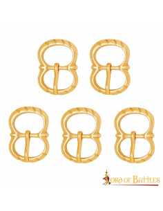 Pack de 5 petites boucles médiévales en laiton au design...