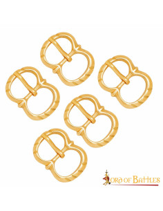 Pack de 5 petites boucles médiévales en laiton au design... 2