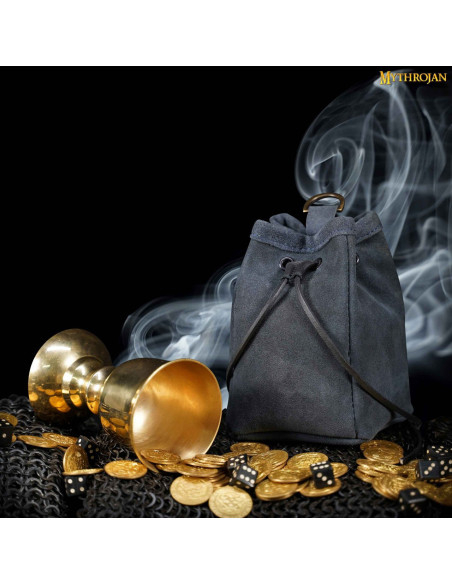 Sac médiéval en cuir suédé pour les...