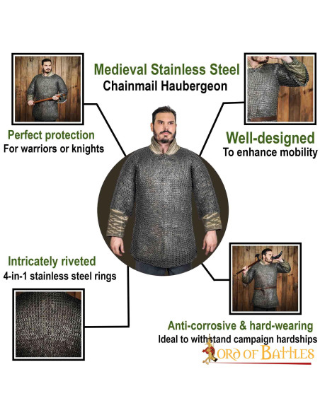 Cotte de mailles en acier inoxydable...