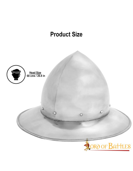 Casque Bouilloire Médiéval en acier,...