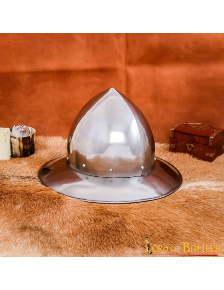 Casque Bouilloire Médiéval en acier,...