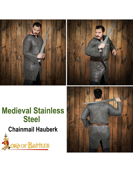 Cotte de mailles en acier inoxydable,...