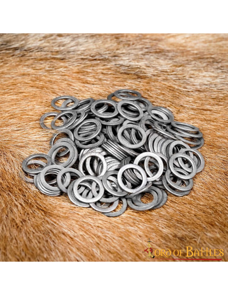 Anneaux plats solides en acier poli,...