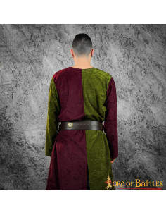 Tabard médiéval bicolore, vert-bordeaux 2