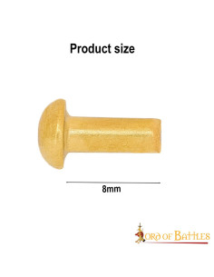 Paquet de 25 rivets en laiton à tête champignon (8 mm.) 2