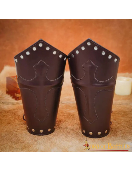 Brassards médiévaux en cuir symbole...