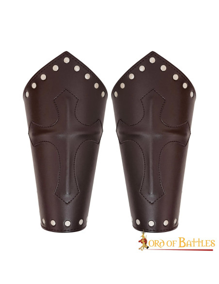 Brassards médiévaux en cuir symbole...