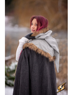 Capuche Fimbul Médiévale en laine - Gris 2