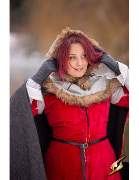 Capuche Fimbul Médiévale en laine - Gris