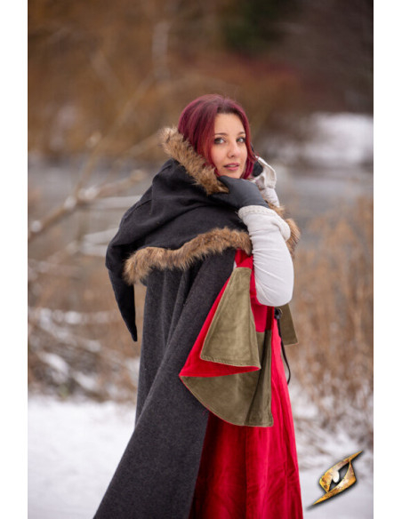 Capuche Fimbul Médiévale en laine - Noir