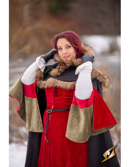 Capuche Fimbul Médiévale en laine - Noir