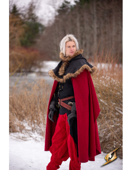 Capuche Fimbul Médiévale en laine - Noir