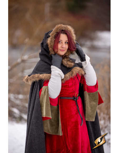 Capuche Fimbul Médiévale en laine - Noir