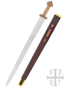 Épée d'époque Vendel de Gotland avec garde en bronze,...