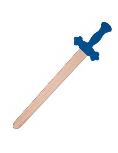 Épée en bois avec manche bleu pour enfants (53,50 cm.)