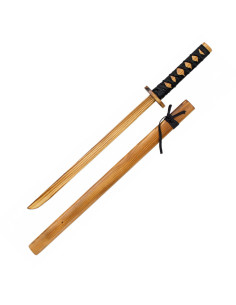 Katana en bois, couleur naturelle, pour enfants (72 cm.)