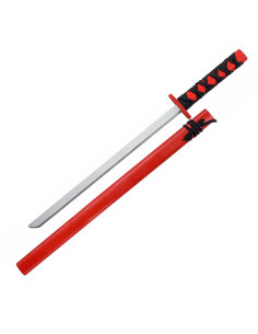 Katana en bois, couleur rouge, pour enfants (72 cm.)