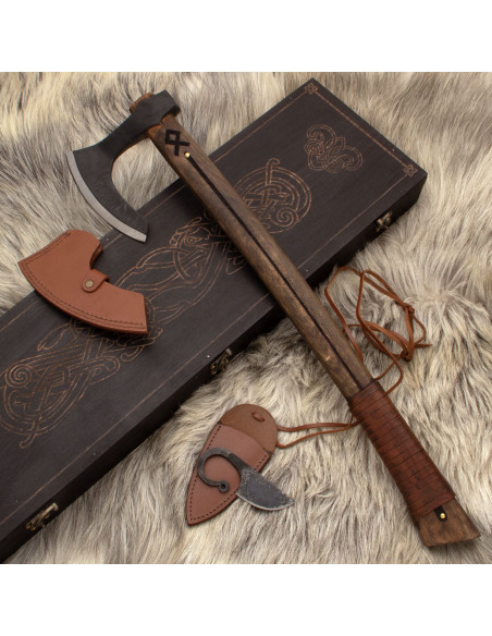 Ensemble de haches barbus Othala Viking
