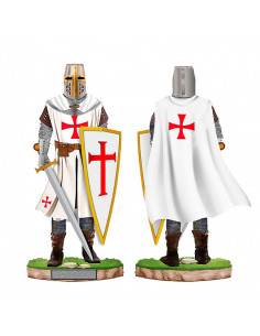 Miniature de chevalier templier avec casque, bouclier et...