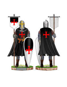 Chevalier d'hôpital miniature avec bannière et bouclier...