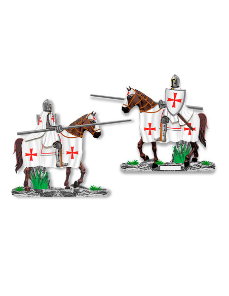 Chevalier templier à cheval avec...