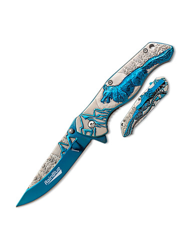 Couteau loup bicolore RainBlue (21 cm.)