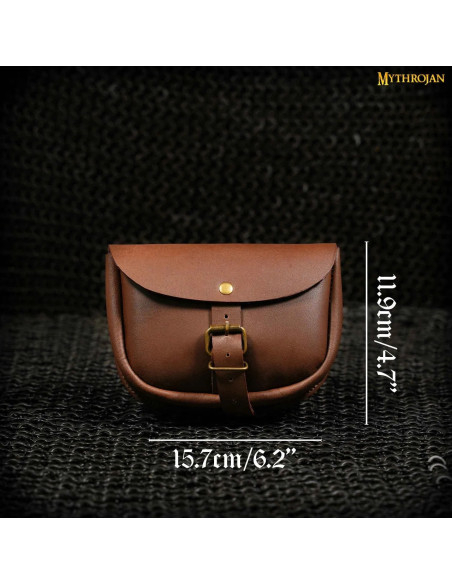 Sac médiéval simple en cuir marron